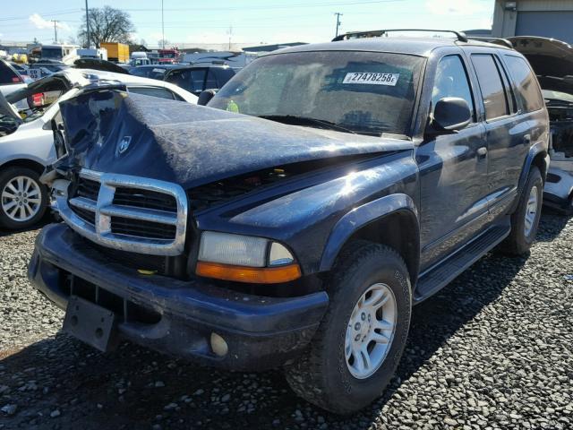 1B4HS48N02F199794 - 2002 DODGE DURANGO SL BLUE photo 2