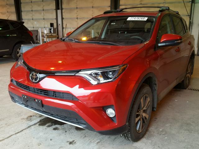 2T3RFREV9HW681362 - 2017 TOYOTA RAV4 XLE RED photo 2