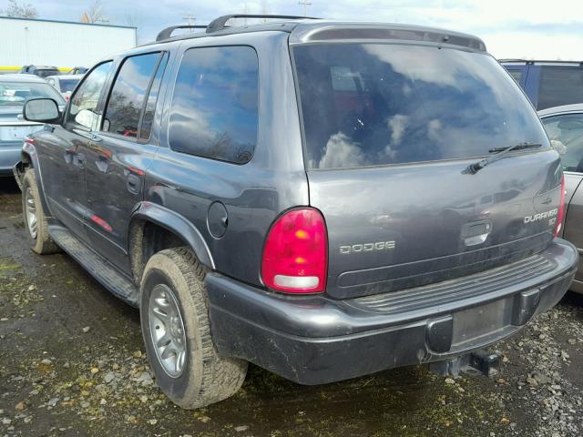 1D4HS58N13F569275 - 2003 DODGE DURANGO SL GRAY photo 3