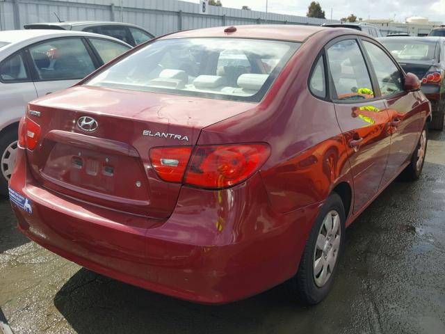 KMHDU46D67U206204 - 2007 HYUNDAI ELANTRA GL RED photo 4