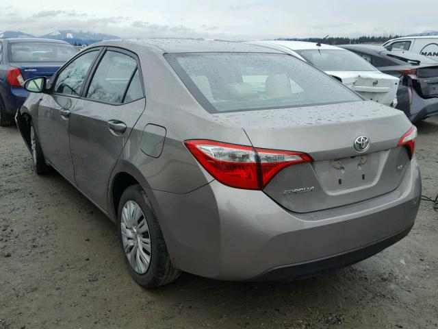 2T1BURHE7EC056418 - 2014 TOYOTA COROLLA L GRAY photo 3