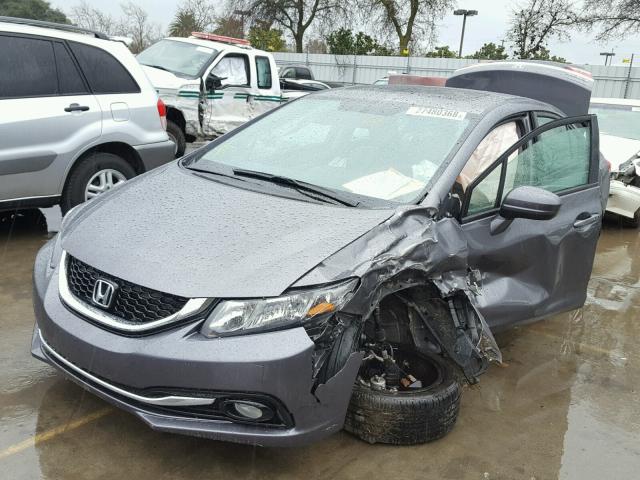 19XFB2F99FE204754 - 2015 HONDA CIVIC EXL GRAY photo 2