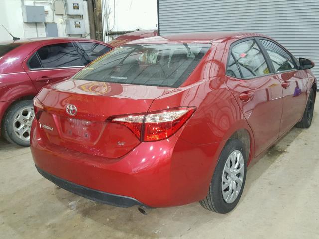 2T1BURHE0HC905342 - 2017 TOYOTA COROLLA L RED photo 4