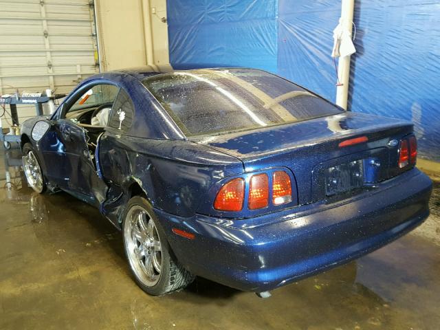 1FAFP4049WF226954 - 1998 FORD MUSTANG BLUE photo 3