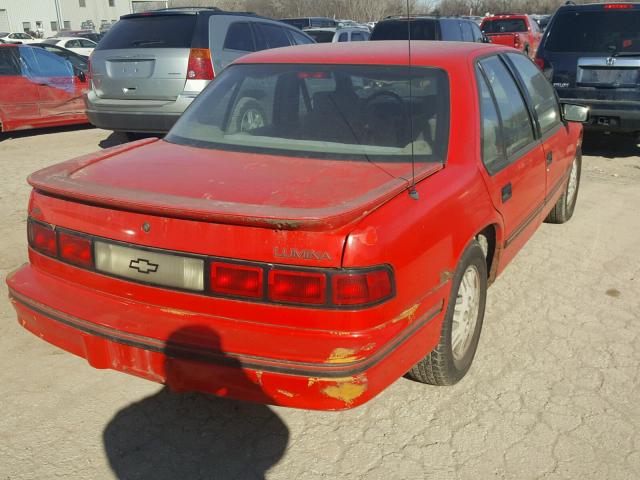 2G1WN54T3P9150061 - 1993 CHEVROLET LUMINA EUR RED photo 4