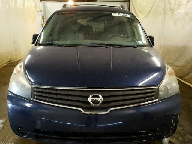 5N1BV28U07N130205 - 2007 NISSAN QUEST S BLUE photo 9