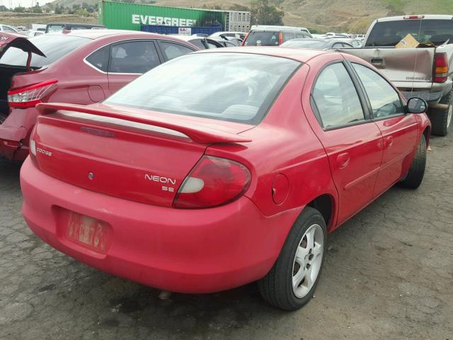 1B3AS46C02D607374 - 2002 DODGE NEON SE RED photo 4