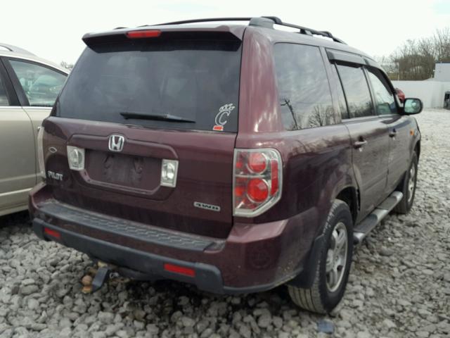 5FNYF18457B016320 - 2007 HONDA PILOT EX MAROON photo 4