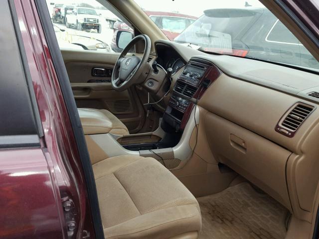 5FNYF18457B016320 - 2007 HONDA PILOT EX MAROON photo 5