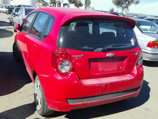 KL1TG6DE9AB126579 - 2010 CHEVROLET AVEO LT RED photo 3