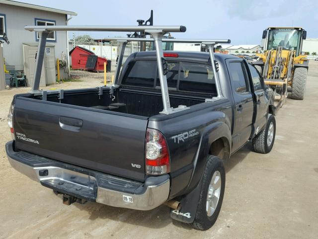 3TMLU4ENXDM131260 - 2013 TOYOTA TACOMA DOU GRAY photo 4