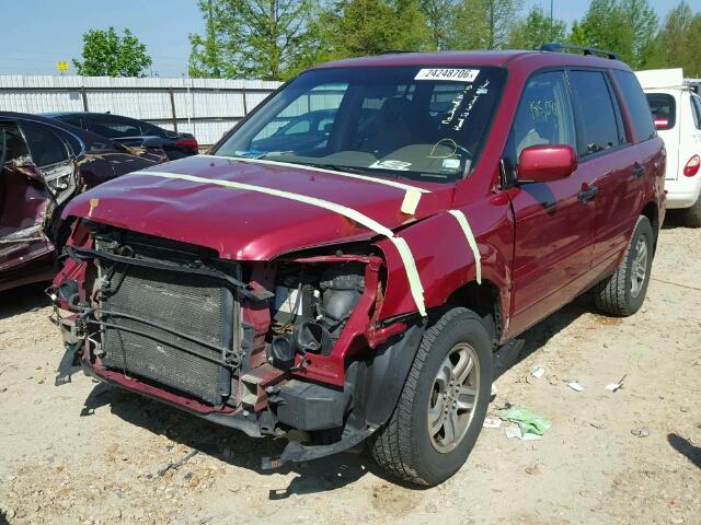 2HKYF18434H567293 - 2004 HONDA PILOT EX MAROON photo 2