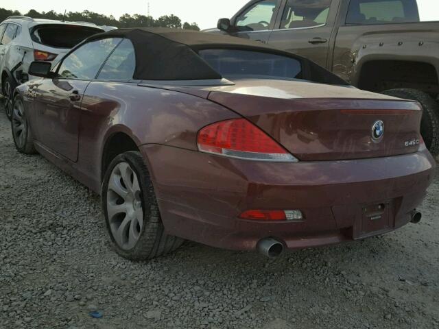 WBAEK73435B324561 - 2005 BMW 645 CI AUT MAROON photo 3