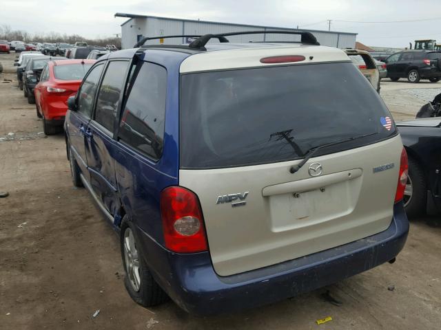 JM3LW28J340504592 - 2004 MAZDA MPV WAGON BLUE photo 3