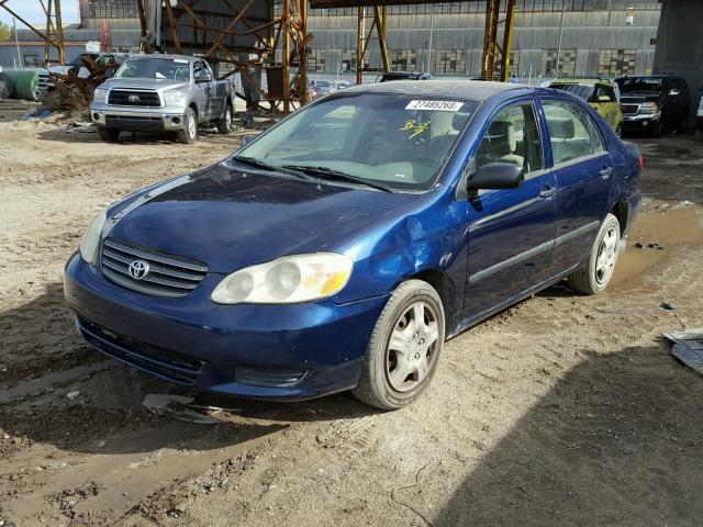 JTDBR32E730010831 - 2003 TOYOTA COROLLA CE BLUE photo 2