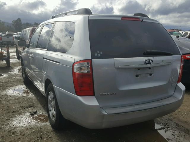 KNDMB233376111498 - 2007 KIA SEDONA EX SILVER photo 3