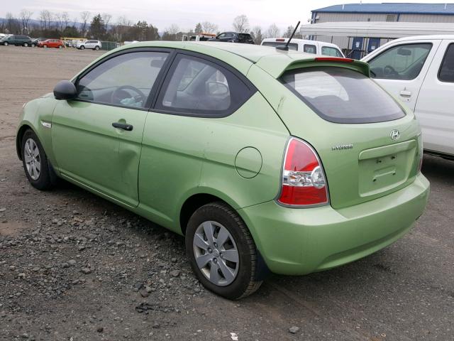 KMHCM36C69U139202 - 2009 HYUNDAI ACCENT GS GREEN photo 3