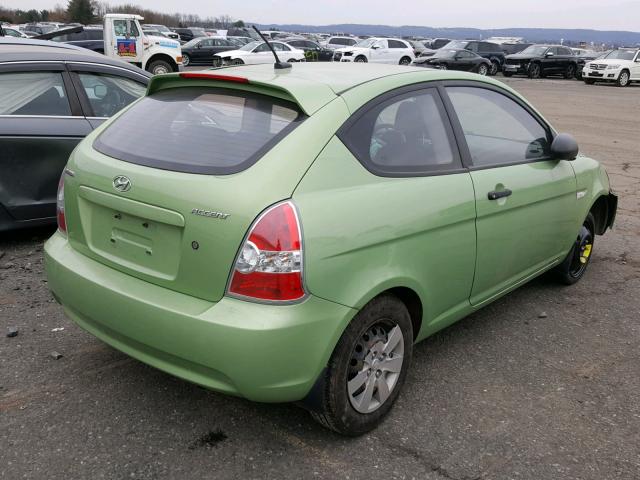 KMHCM36C69U139202 - 2009 HYUNDAI ACCENT GS GREEN photo 4