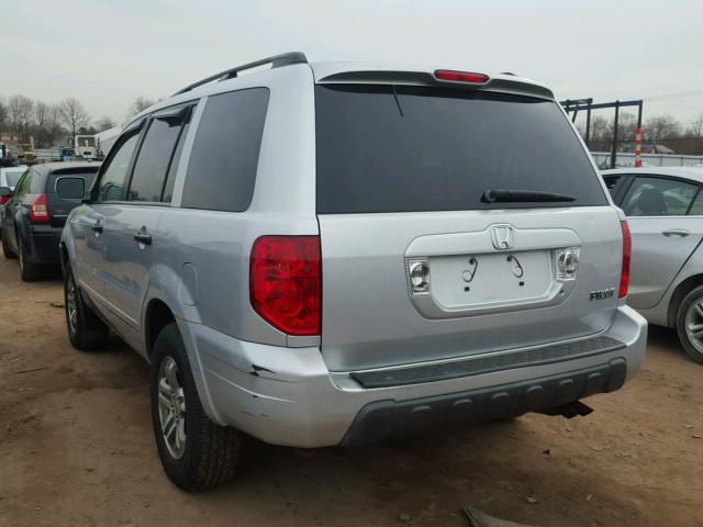 2HKYF18514H531773 - 2004 HONDA PILOT EXL SILVER photo 3