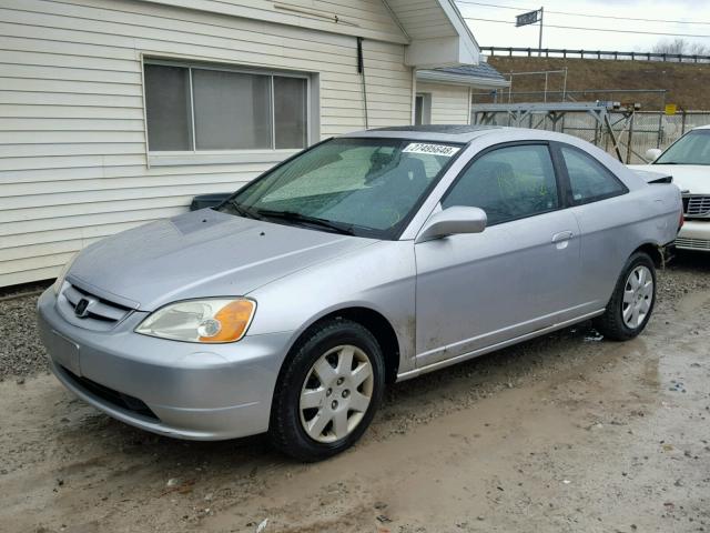 1HGEM22902L093509 - 2002 HONDA CIVIC EX ვერცხლისფერი ფოტო 2