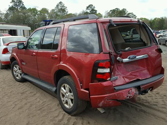 1FMEU63E28UA77781 - 2008 FORD EXPLORER X RED photo 3