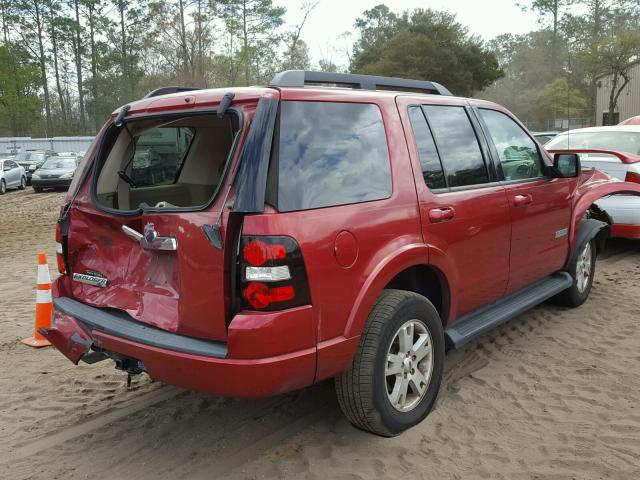 1FMEU63E28UA77781 - 2008 FORD EXPLORER X RED photo 4