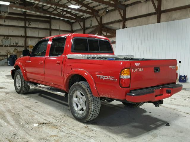 5TEHN72N13Z244296 - 2003 TOYOTA TACOMA DOU RED photo 3