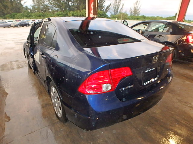 1HGFA165X7L119331 - 2007 HONDA CIVIC LX BLUE photo 3