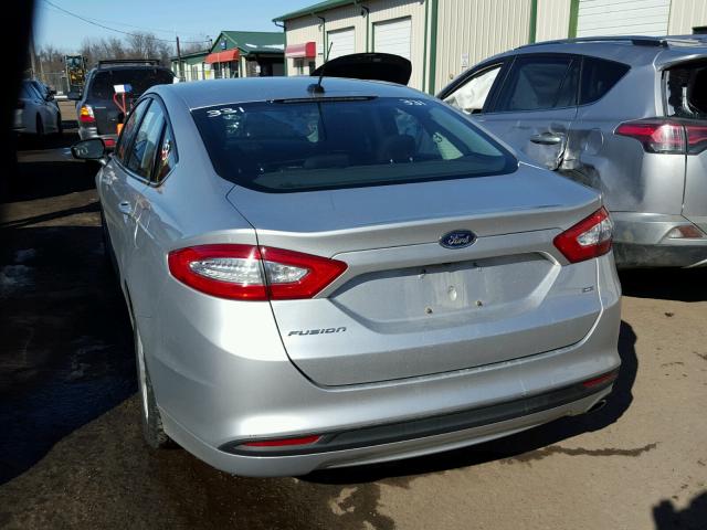 3FA6P0H77GR390473 - 2016 FORD FUSION SE SILVER photo 3