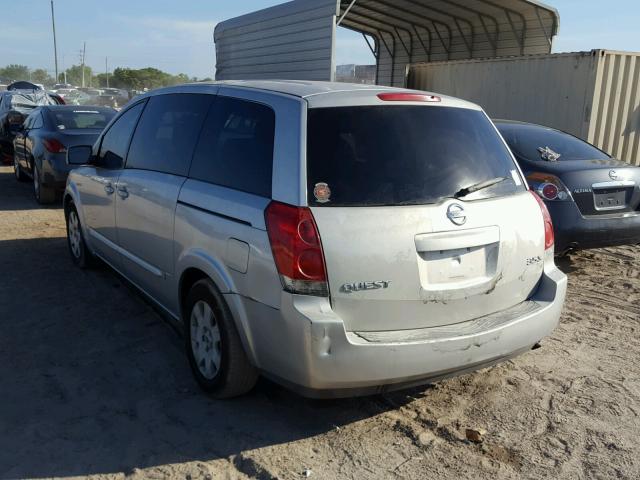 5N1BV28U84N309183 - 2004 NISSAN QUEST S SILVER photo 3