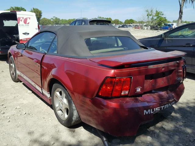 1FAFP44463F401165 - 2003 FORD MUSTANG BURGUNDY photo 3