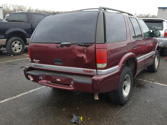 1GKCS13W812190721 - 2001 GMC JIMMY BURGUNDY photo 4