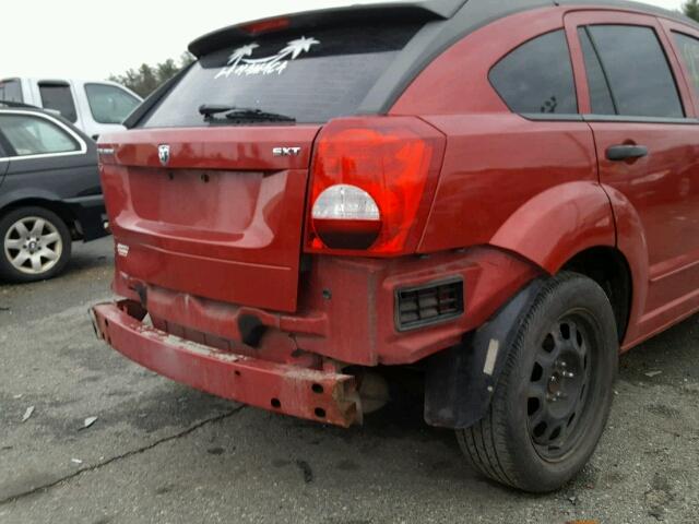 1B3HB48B27D305210 - 2007 DODGE CALIBER SX RED photo 9