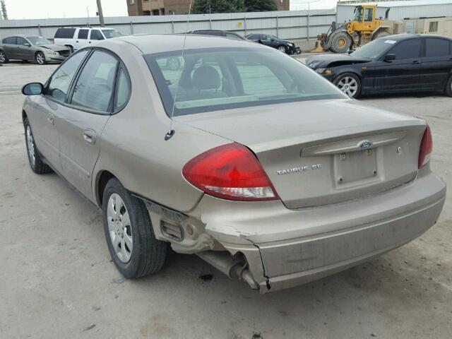 1FAFP53224A163609 - 2004 FORD TAURUS SE GOLD photo 3