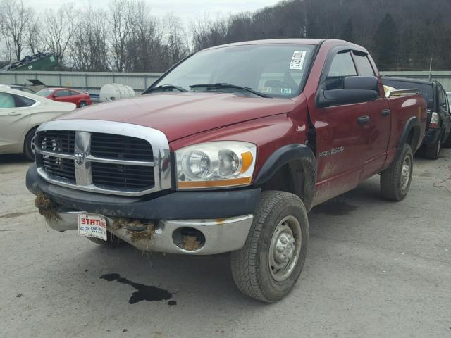 3D7KS28D56G205099 - 2006 DODGE RAM 2500 S RED photo 2