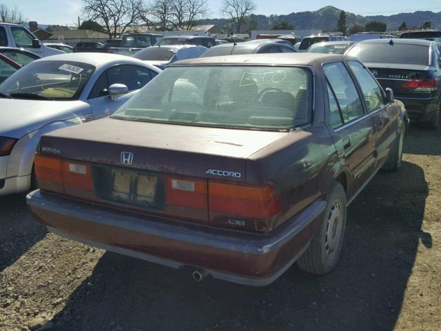 JHMCA5642JC078439 - 1988 HONDA ACCORD LXI BURGUNDY photo 4