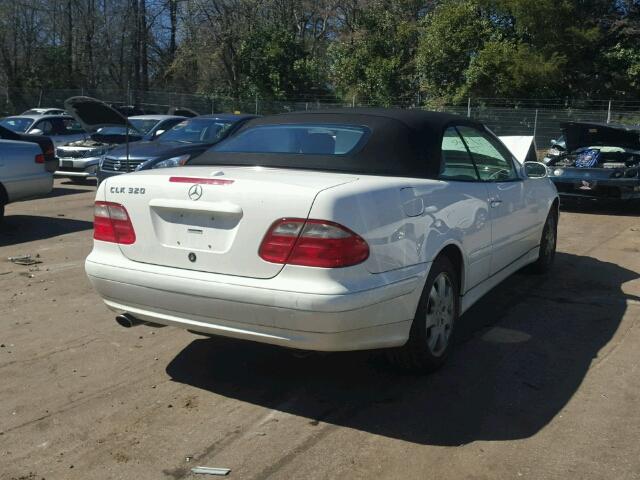 WDBLK65G42T112042 - 2002 MERCEDES-BENZ CLK 320 WHITE photo 4