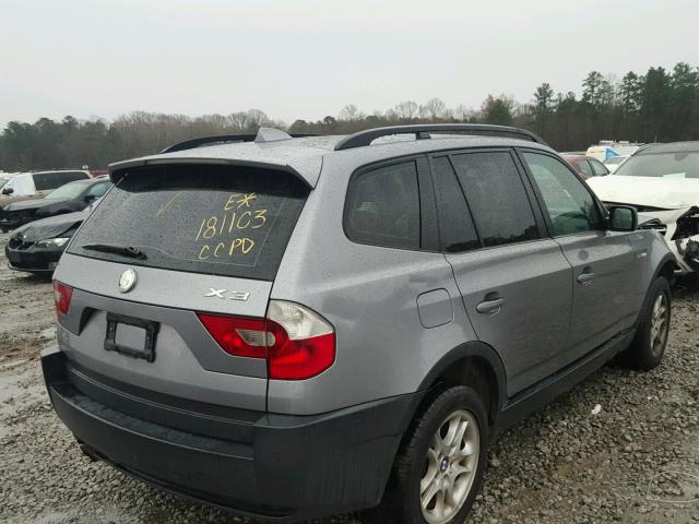 WBXPA73464WC42089 - 2004 BMW X3 2.5I GRAY photo 4