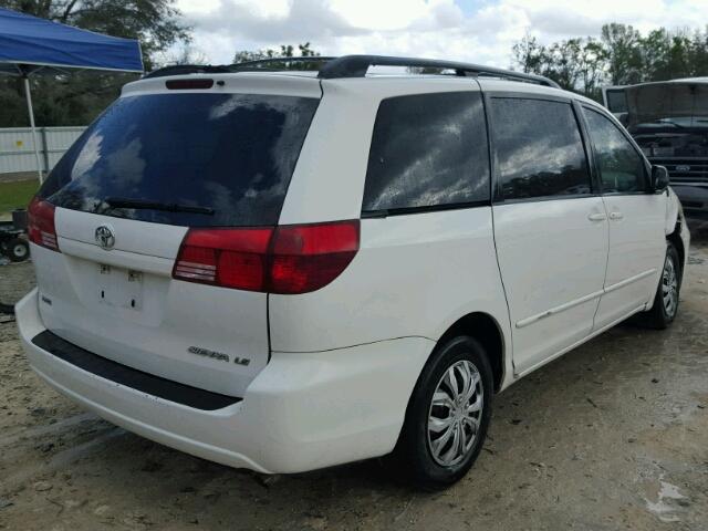 5TDZA23C15S336024 - 2005 TOYOTA SIENNA CE WHITE photo 4