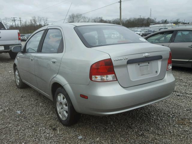 KL1TD52685B459201 - 2005 CHEVROLET AVEO BASE GRAY photo 3