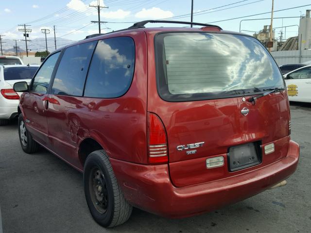 4N2DN1113VD813894 - 1997 NISSAN QUEST XE RED photo 3