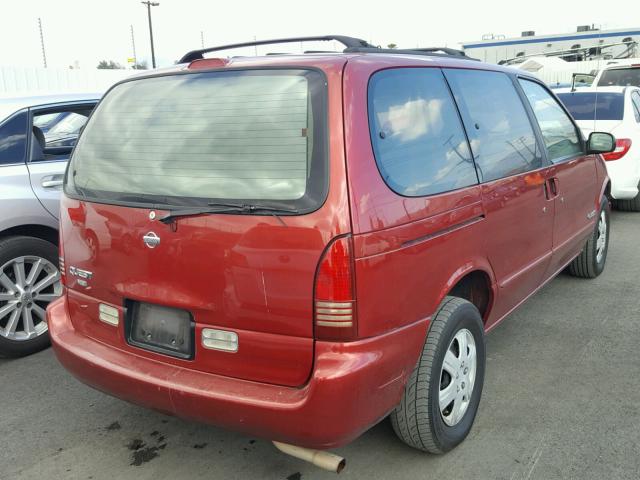4N2DN1113VD813894 - 1997 NISSAN QUEST XE RED photo 4