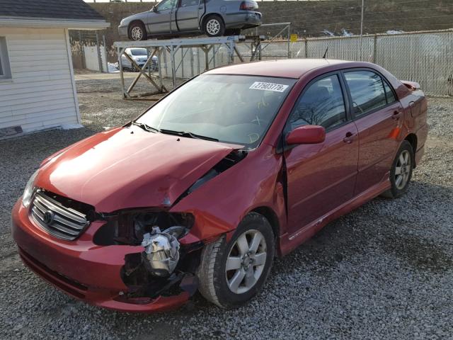 2T1BR32E74C222605 - 2004 TOYOTA COROLLA RED photo 2