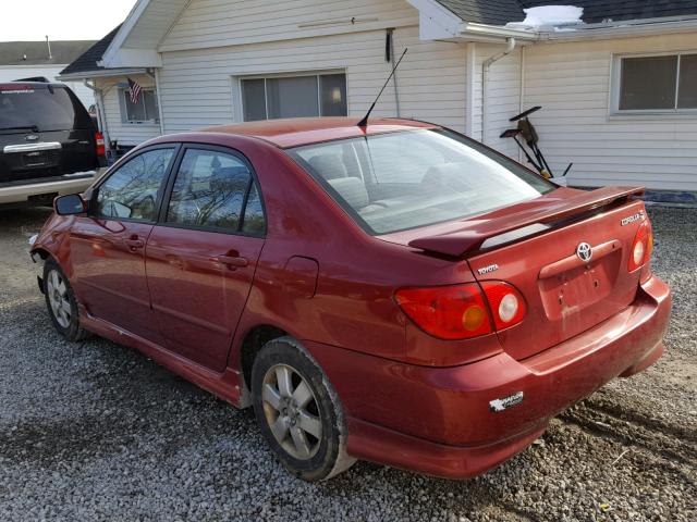 2T1BR32E74C222605 - 2004 TOYOTA COROLLA RED photo 3