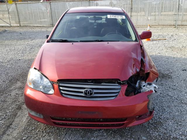 2T1BR32E74C222605 - 2004 TOYOTA COROLLA RED photo 9