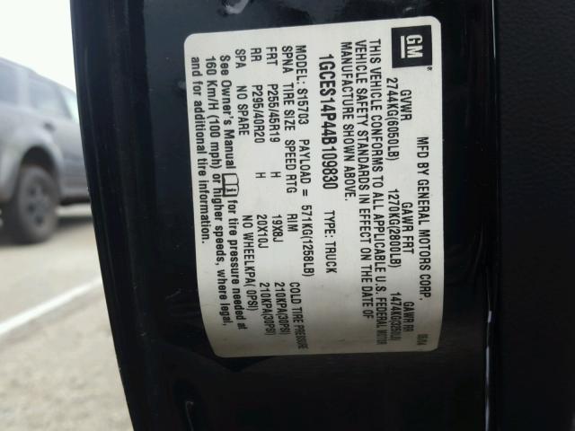 1GCES14P44B109830 - 2004 CHEVROLET SSR 黑色 照片 10