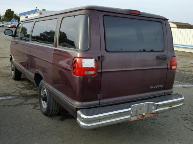 2B5WB35Z1YK144866 - 2000 DODGE RAM WAGON BURGUNDY photo 3