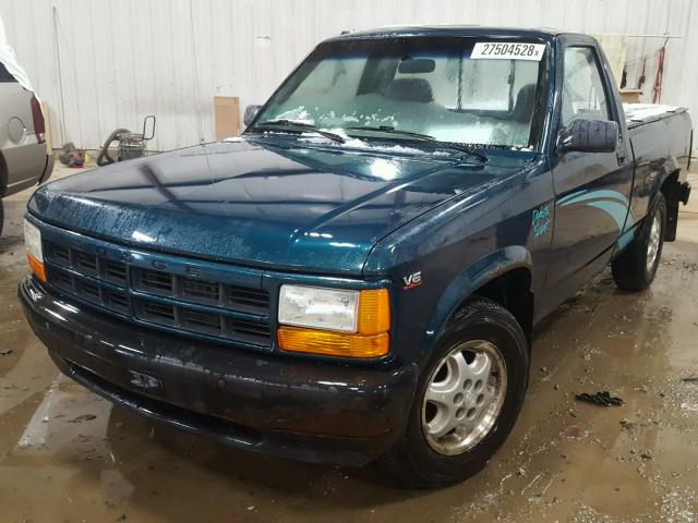 1B7FL26X2SW926238 - 1995 DODGE DAKOTA GREEN photo 2