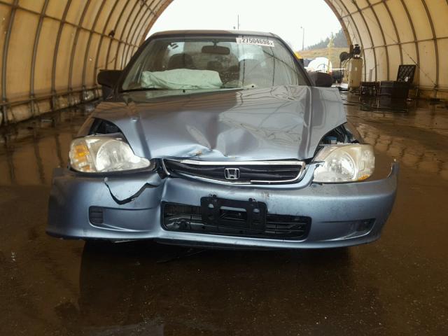 2HGEJ6618YH573940 - 2000 HONDA CIVIC BASE BLUE photo 9