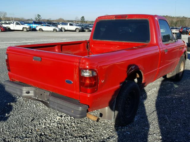 1FTYR10C41TA10040 - 2001 FORD RANGER RED photo 4